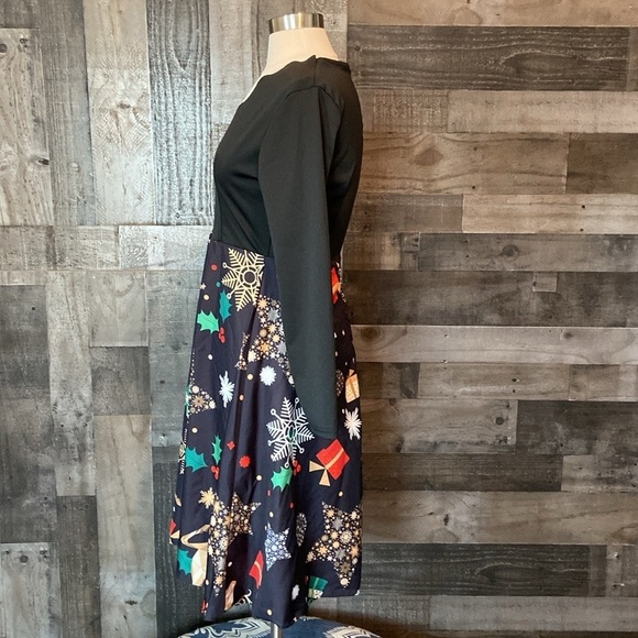 Adorable Christmas fit and flare dress large festive holiday party snowflake - Picture 8 of 12